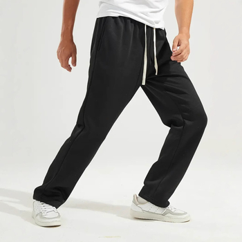 hansca Ριχτό Παντελόνι σε Ίσια Στήθος Ανδρικό Ντραπέ Αθλητικό Παντελόνι American Casual Knit Ανδρικό Παντελόνι Άνοιξης/Φθινοπώρου με Φαρδιά Στήθος και Καβάλο