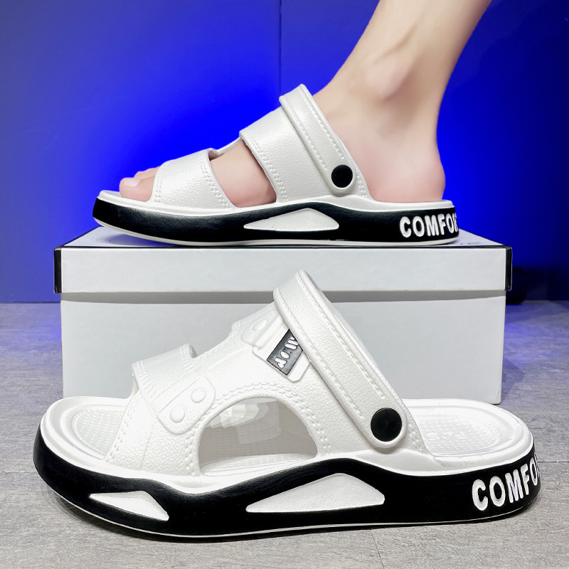 Ανδρικά παπούτσια με την αίσθηση του να πατάς τα παπούτσια σου για το καλοκαίρι Νέα μοντέρνα παπούτσια για εξωτερικούς χώρους, αντιολισθητικά, ανθεκτικά στη φθορά, με χοντρό μαλακό πάτο, δύο τεμαχίων σανδάλια και παντόφλες