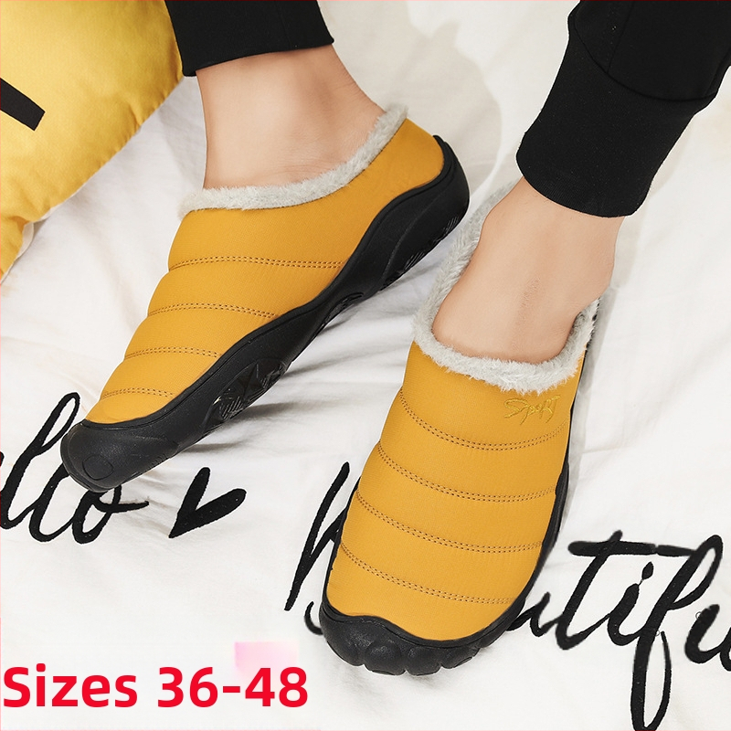 Papuci de iarnă noi din bumbac, mărime plus, pentru bărbați, 46, catifea pentru interior, 47, calde, antiderapante, 48, îmbrăcăminte exterioară Baotou, pantofi de bumbac pentru femei, plus mărime
