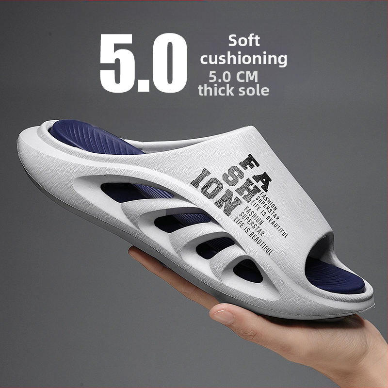 Letné outdoorové oblečenie, protišmykové, pocit sračky, módne dámske zahraničné obchodné kórejské štýlové módne univerzálne domáce papuče, pánske žabky s hrubým spodným spodkom