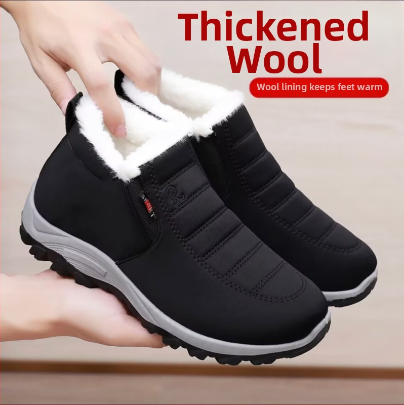 Vyriški žieminiai medvilniniai batai, avikailio medvilniniai batai, aksominiai ir sustorinti batai, neslystantis minkštas padas, to paties stiliaus sniego batai vyrams ir moterims