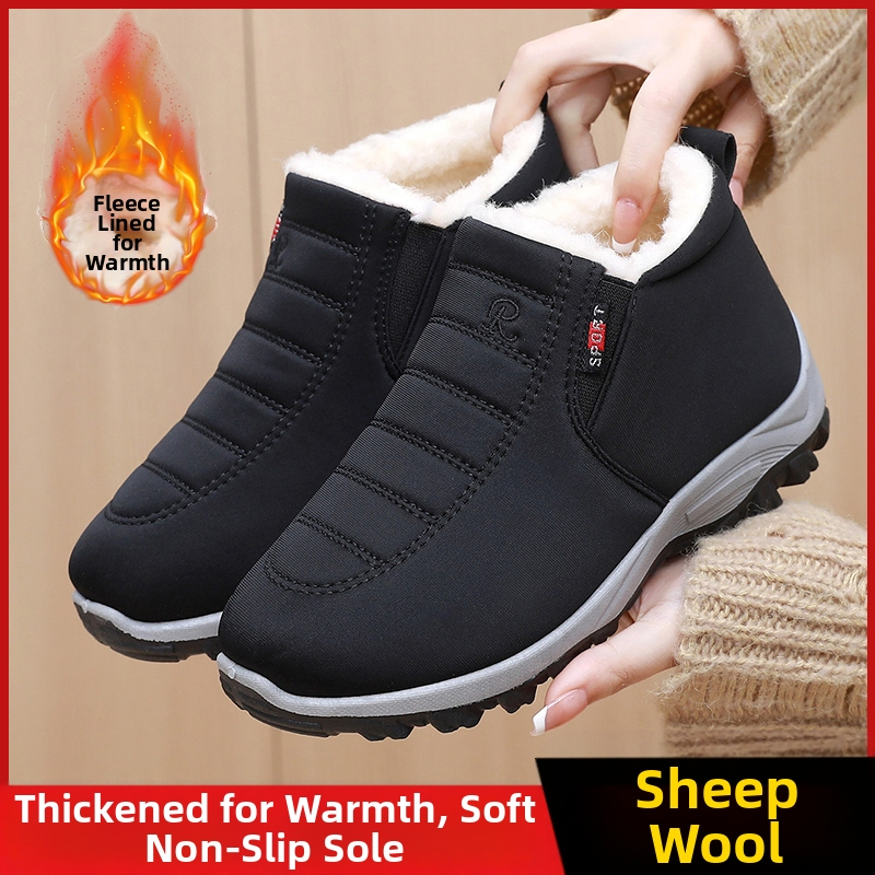 Vyriški žieminiai medvilniniai batai, avikailio medvilniniai batai, aksominiai ir sustorinti batai, neslystantis minkštas padas, to paties stiliaus sniego batai vyrams ir moterims