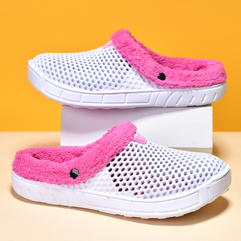 Papuci de bumbac cu vârf închis, cu căptușeală din fleece, transfrontalieri, direct din fabrică, papuci de bumbac antiderapanți, calduri și de iarnă, en-gros, papuci de bumbac pentru cupluri