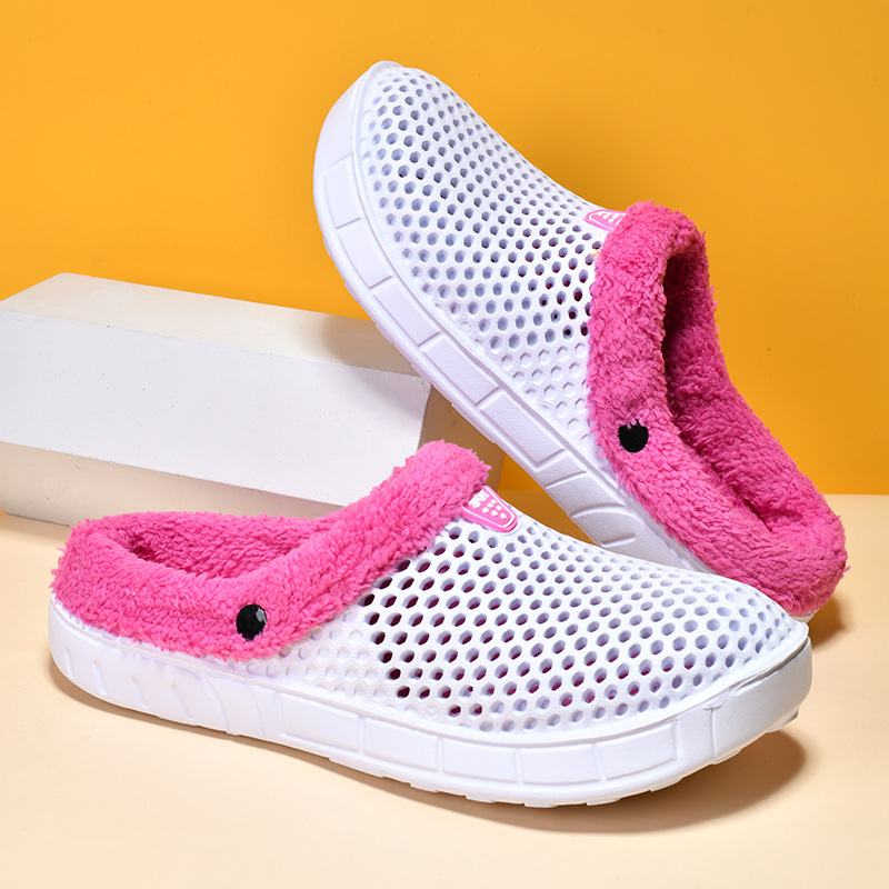 Papuci de bumbac cu vârf închis, cu căptușeală din fleece, transfrontalieri, direct din fabrică, papuci de bumbac antiderapanți, calduri și de iarnă, en-gros, papuci de bumbac pentru cupluri