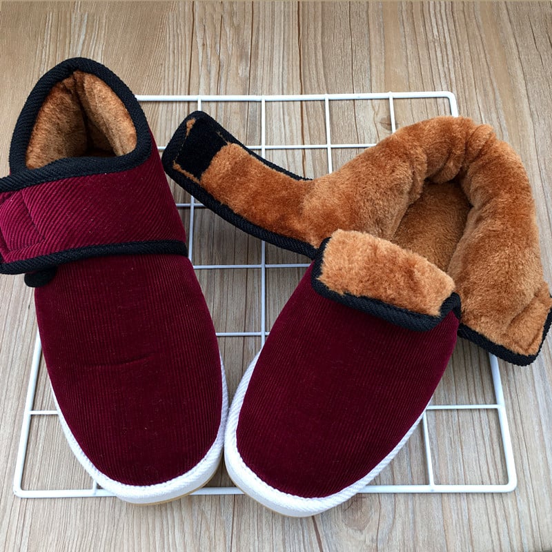 Ζεστά βαμβακερά παπούτσια Dropshipping για μεσήλικες και ηλικιωμένες μητέρες, γυναικεία χειμερινά χειροποίητα υφασμάτινα βελούδινα μοντέρνα αντιολισθητικά μαλακά πέλματα