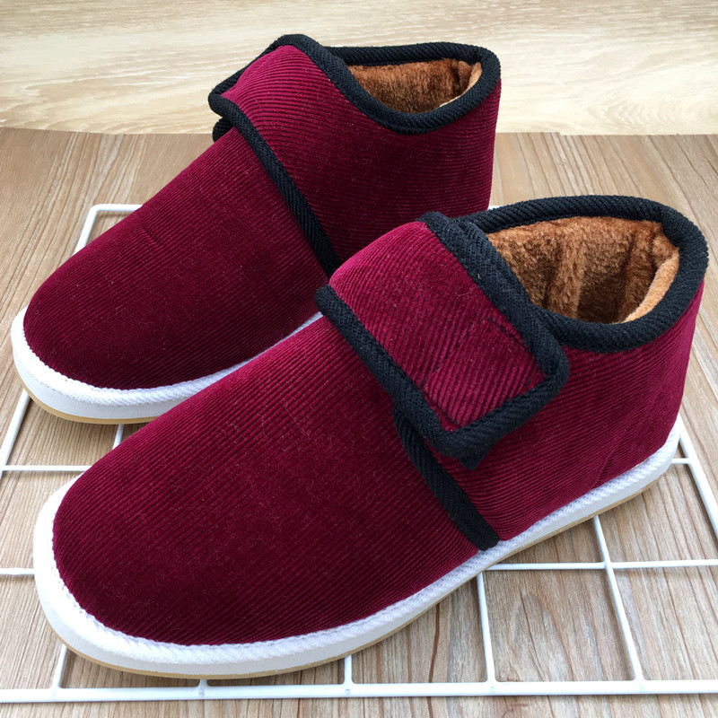 Dropshipping Teplé bavlnené topánky pre matky stredného a staršieho veku, dámske zimné ručne vyrobené látkové zahustené plyšové módne protišmykové mäkké podrážky