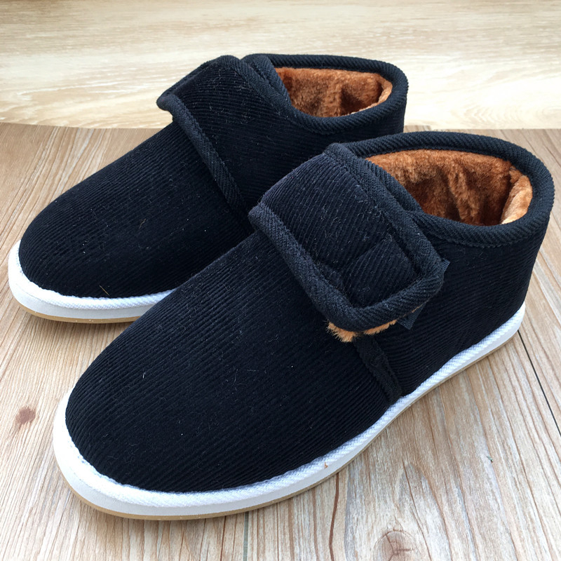 Dropshipping Teplé bavlnené topánky pre matky stredného a staršieho veku, dámske zimné ručne vyrobené látkové zahustené plyšové módne protišmykové mäkké podrážky