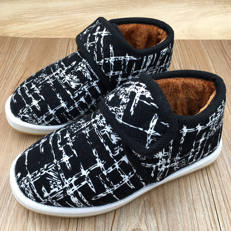 Dropshipping Teplé bavlnené topánky pre matky stredného a staršieho veku, dámske zimné ručne vyrobené látkové zahustené plyšové módne protišmykové mäkké podrážky