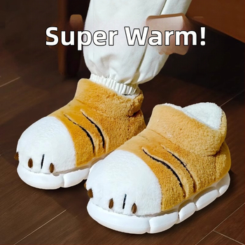 Tiigri küünisega puuvillased sussid meestele talveks soojad meeste siseruumidesse mõeldud armsad naiste libisemiskindlad Mao Mao kingad paaridele mõeldud puuvillased kingad