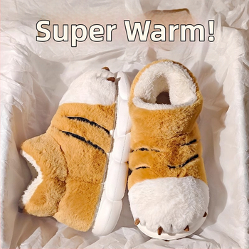 Tiigri küünisega puuvillased sussid meestele talveks soojad meeste siseruumidesse mõeldud armsad naiste libisemiskindlad Mao Mao kingad paaridele mõeldud puuvillased kingad