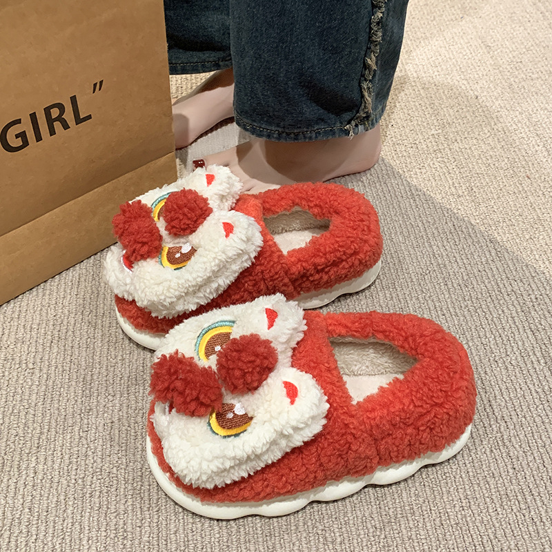 Tiigri küünisega puuvillased sussid meestele talveks soojad meeste siseruumidesse mõeldud armsad naiste libisemiskindlad Mao Mao kingad paaridele mõeldud puuvillased kingad