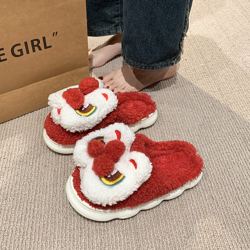 Tiigri küünisega puuvillased sussid meestele talveks soojad meeste siseruumidesse mõeldud armsad naiste libisemiskindlad Mao Mao kingad paaridele mõeldud puuvillased kingad