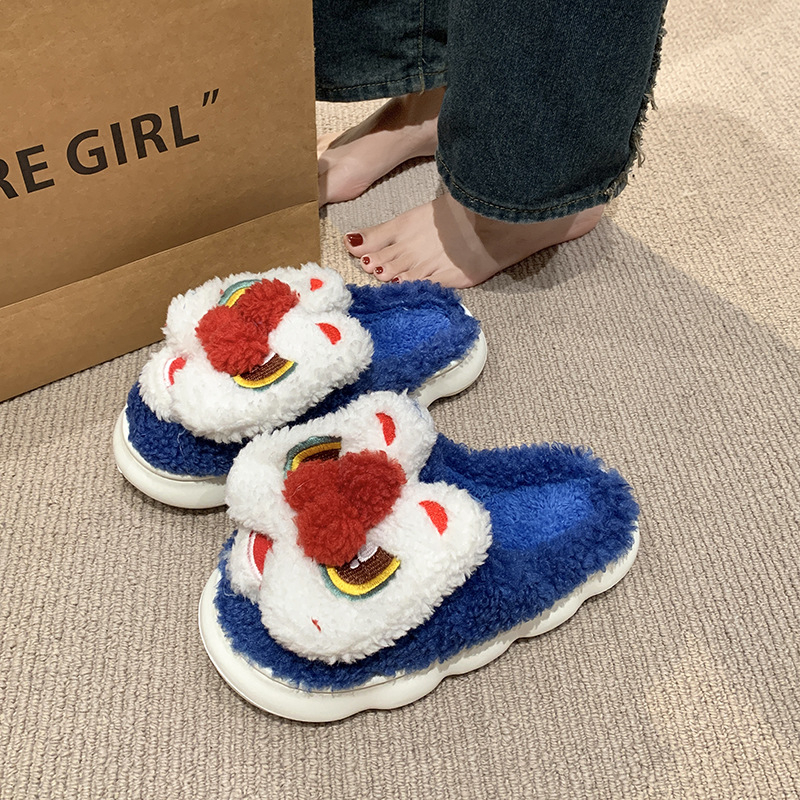 Tiigri küünisega puuvillased sussid meestele talveks soojad meeste siseruumidesse mõeldud armsad naiste libisemiskindlad Mao Mao kingad paaridele mõeldud puuvillased kingad