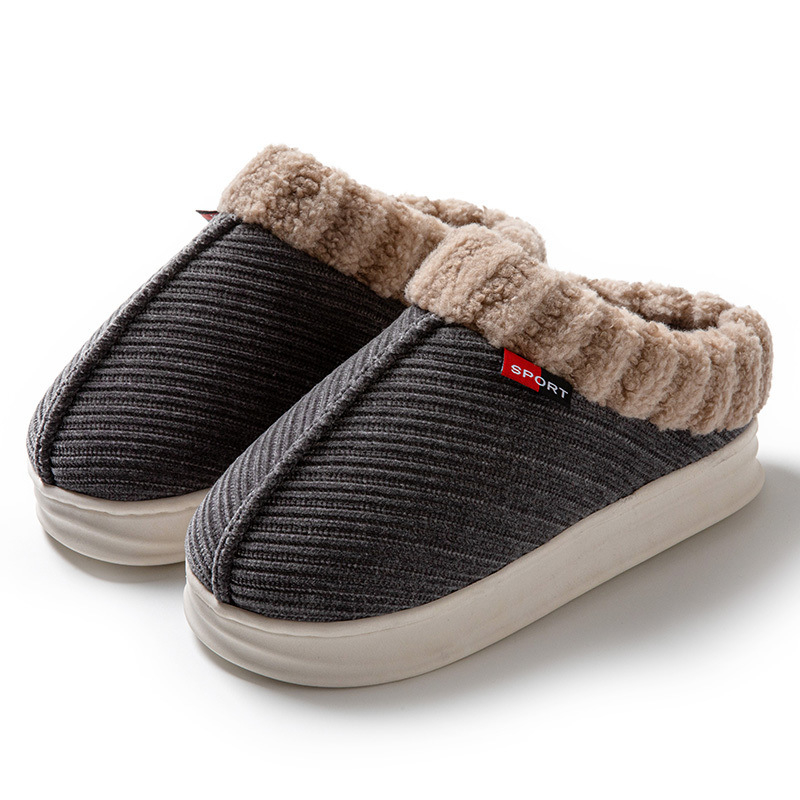 Medvilninės šlepetės, vyriški ir moteriški, su vilnos pamušalu, stori medvilniniai batai, neslystantys, tinkantys namams, puskulniai, vidutinio ir pagyvenusio amžiaus žmonėms, žiemai.