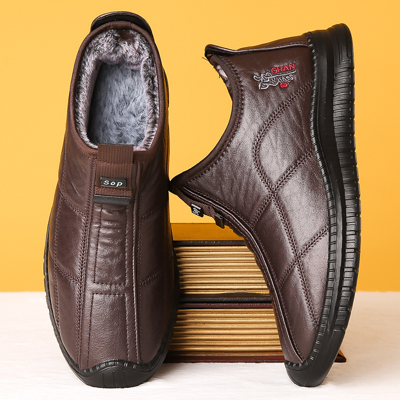 Talvised suured meeste puuvillased kingad, soojad ja fliisvoodriga, keskealistele ja eakatele isadele mõeldud kingad, libisemiskindlad, paksendatud jalanõud, eakate puuvillased saapad, dropshipping