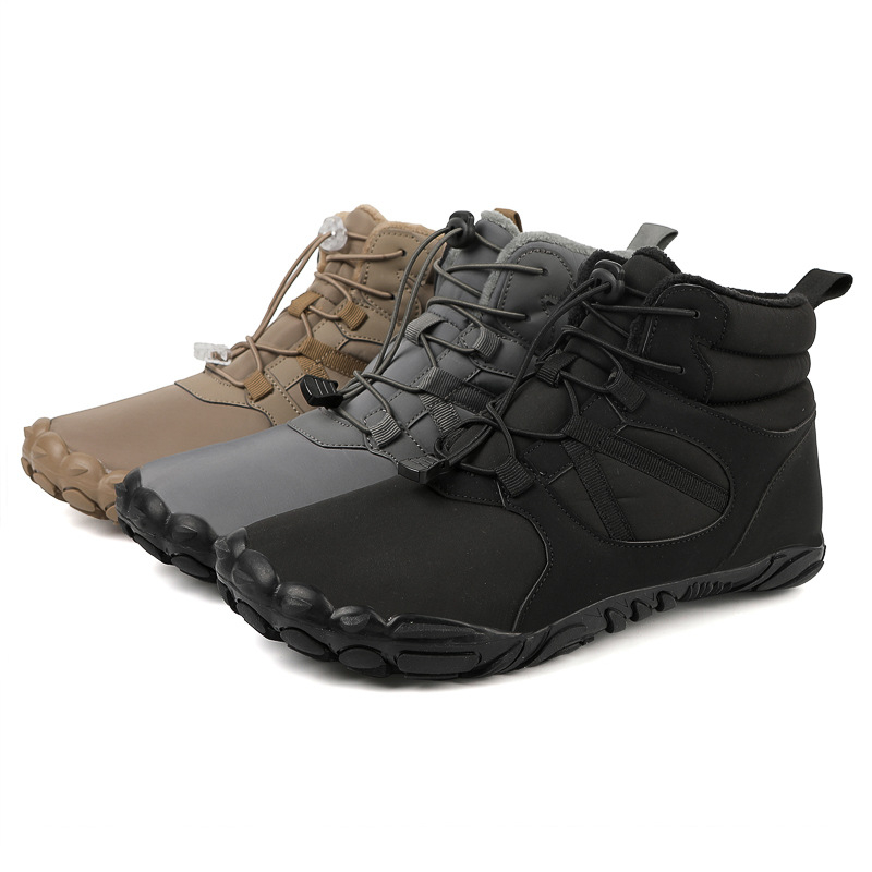 Ghete de zăpadă Northeast pentru bărbați, sporturi de iarnă, pantofi de bumbac pentru bărbați, impermeabili, antiderapanți, cu cinci degete, mărime mare, pantofi cu căptușeală din fleece, bumbac gros