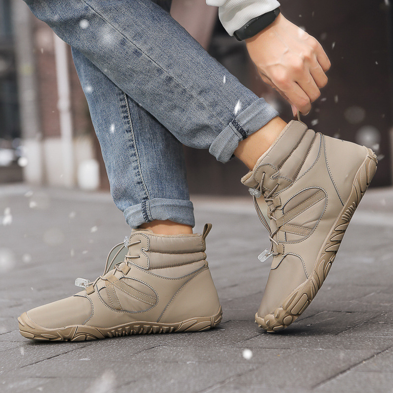 Ghete de zăpadă Northeast pentru bărbați, sporturi de iarnă, pantofi de bumbac pentru bărbați, impermeabili, antiderapanți, cu cinci degete, mărime mare, pantofi cu căptușeală din fleece, bumbac gros