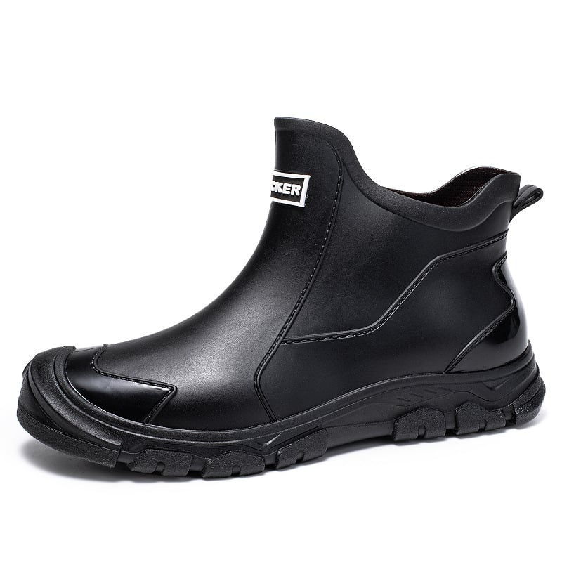 Μπότες Αδιάβροχης για Άνδρες, Ανθεκτικές στη Φθορά Μπότες Αδιάβροχης με Κοντό Σωλήνα, Αντιολισθητικά Παπούτσια για Πλύσιμο Αυτοκινήτου, Παπούτσια από Βελούδο από Λαστιχένιο, Μοντέρνες Αδιάβροχες Μπότες για Άνδρες με Πηχτό Σώμα