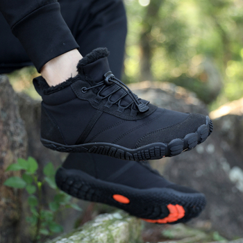 Νέες χειμερινές μονόχρωμες μπότες χιονιού, ανδρικές βαμβακερές μπότες με επένδυση από χοντρό φλις, ζεστά γυναικεία βαμβακερά παπούτσια, αντιολισθητικά παπούτσια πεζοπορίας