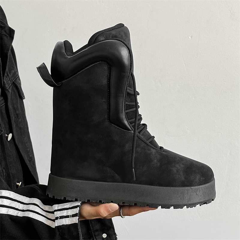 Pánske topánky 2024 zimné flísové podšívky teplé vysoké pánske topánky na chlieb trend Joker ležérne teplé bavlnené čižmy veľkoobchod