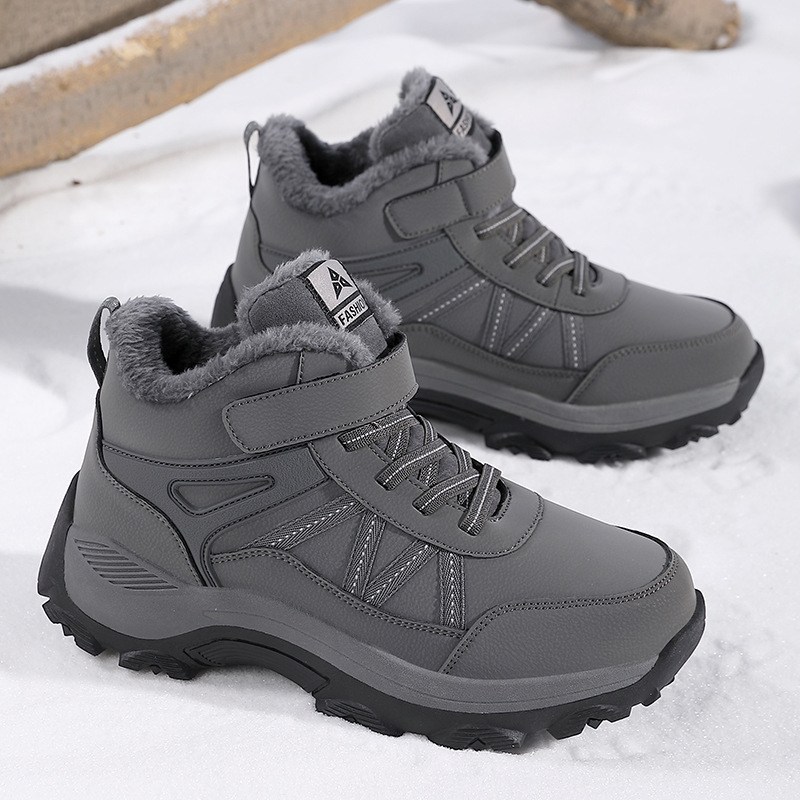 Pantofi de mers pentru bărbați, cu vârf rotund, din bumbac, căptușiți cu fleece, de toamnă și de iarnă, pentru vârstă mijlocie și vârstnici, pantofi de drumeție pentru femei, mărime mare, transfrontalieri, în stoc