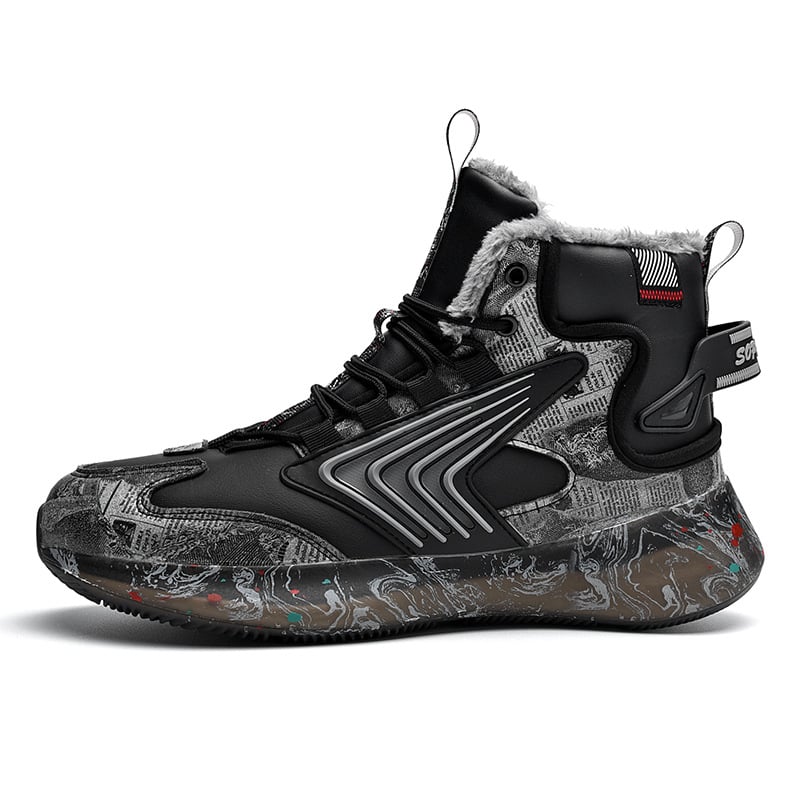 tossud piiriülesed pluss-suuruses graffitikujulised helendavad tudengitrennid kirdesuunas fliisvoodriga paksud kõrged suured puuvillased kingad