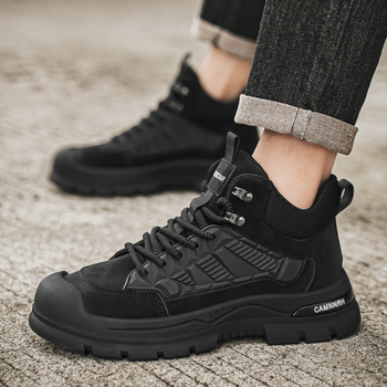 Meeste tööjalatsid sügisesteks ehitusplatsi töökaitseks Martins meeste mustad platvormil libisemiskindlad mägironimisjalatsid