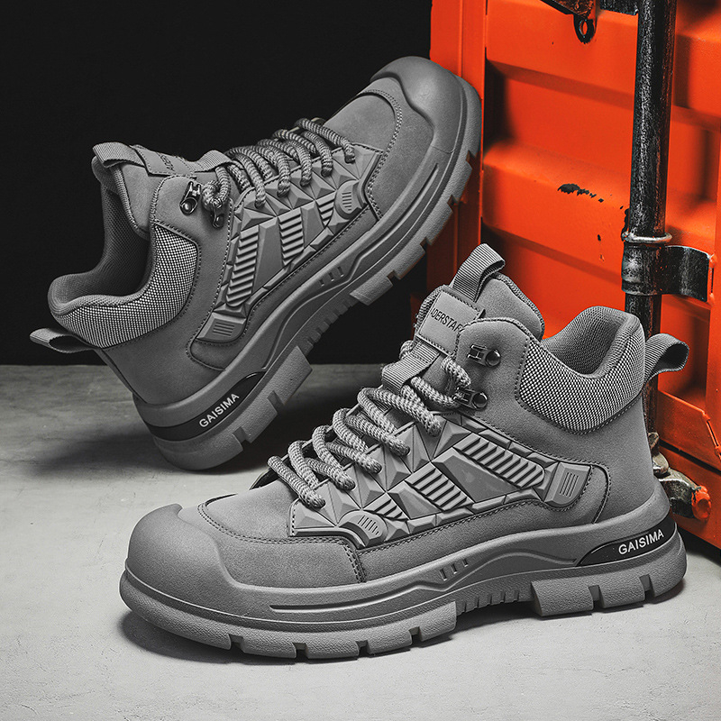 Meeste tööjalatsid sügisesteks ehitusplatsi töökaitseks Martins meeste mustad platvormil libisemiskindlad mägironimisjalatsid
