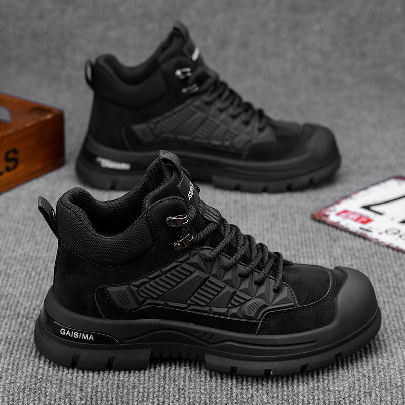Meeste tööjalatsid sügisesteks ehitusplatsi töökaitseks Martins meeste mustad platvormil libisemiskindlad mägironimisjalatsid