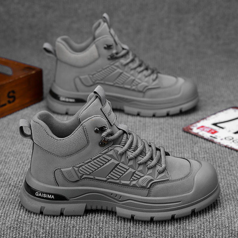 Meeste tööjalatsid sügisesteks ehitusplatsi töökaitseks Martins meeste mustad platvormil libisemiskindlad mägironimisjalatsid