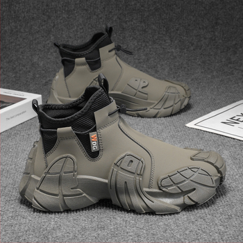Őszi új, csúszásmentes kültéri alkalmi cipők, túracipők, bebújós, középmagas ujjú cipők, férfi koreai stílusú divatos cipők