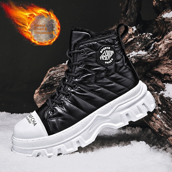 Talvised puuvillased kingad meestele, kõrge säärega, fliisvoodriga soojad lumesaapad, libisemiskindlad, kulumiskindlad, õues kasutamiseks, suured puuvillased saapad, piiriülesed