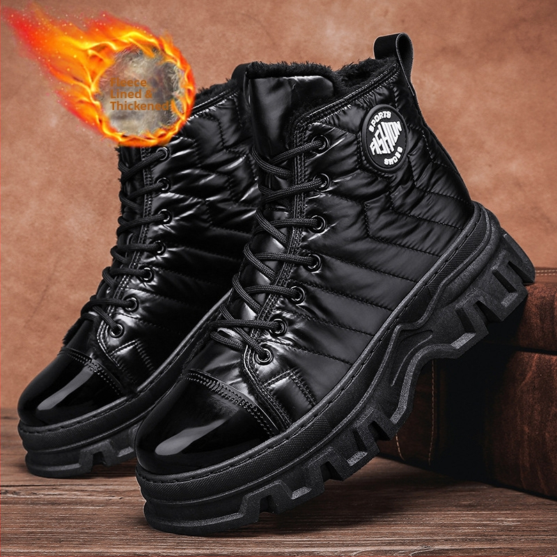 Talvised puuvillased kingad meestele, kõrge säärega, fliisvoodriga soojad lumesaapad, libisemiskindlad, kulumiskindlad, õues kasutamiseks, suured puuvillased saapad, piiriülesed
