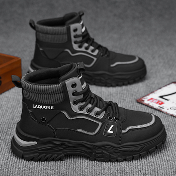 Ανδρικά Παπούτσια Φθινόπωρο Χειμώνας 2024 Νέο Στυλ με Χοντρές Σόλες, Όμορφες Μπότες Εργασίας για Υπαίθριες Δραστηριότητες, Ανδρικές Μπότες μεσαίου Κομματιού, Αύξηση Ύψους, Casual, Μεγάλες Κίτρινες Μπότες