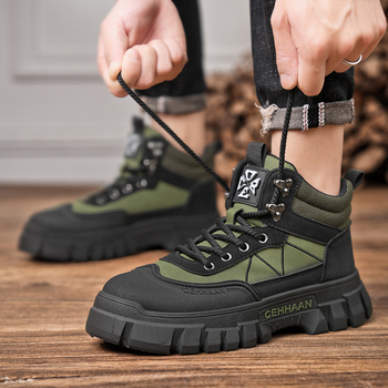 Toamna și iarna nou sosire cizme de lucru pentru bărbați cizme casual la modă retro în aer liber drumeții cu talpă groasă Martin cizme pantofi pentru bărbați