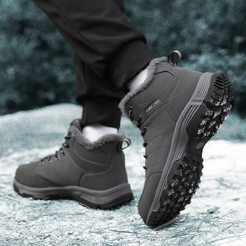 Meeste talvespordialad, õues kasutamiseks mõeldud lumesaapad, fliisvoodriga, soojad puuvillased kingad, tuulekindlad, paeltega kinnitatavad, kulumiskindlad, õues ronimiseks mõeldud kingad meestele