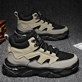 Ανδρικά Παπούτσια 2024 Χειμώνας Νέο Στυλ Αντιολισθητικά Ανθεκτικά στη Φθορά Casual Χοντρή Σόλα Αυξάνοντας το Ύψος Παπούτσια Προστασίας Εργασίας Υπαίθρια Πεζοπορία Μπότες Εργασίας Μπαμπά