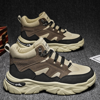 Ανδρικά Παπούτσια 2024 Χειμώνας Νέο Στυλ Αντιολισθητικά Ανθεκτικά στη Φθορά Casual Χοντρή Σόλα Αυξάνοντας το Ύψος Παπούτσια Προστασίας Εργασίας Υπαίθρια Πεζοπορία Μπότες Εργασίας Μπαμπά
