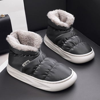 Ανδρικές Μπότες Χιονιού 2025 Νέες Χειμερινές Λούτρινες Αδιάβροχες Μοκασίνια για Γονείς-Παιδιά