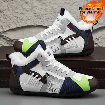 Pantofi sport bărbați căptușiți cu fleece, pantofi sport de iarnă, rezistenți la frig, cu căptușeală din fleece, pantofi de sport înalți, din bumbac, pentru nord-est, cu două pedale, pentru zăpadă, Xu Heng, 6 sezoane