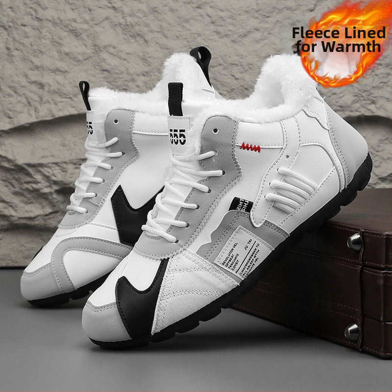 Pánske zimné topánky s flísovou podšívkou, teplé a odolné voči chladu, vysoké, severovýchodné, dve bavlnené topánky, pedál, sneh, Xu heng, 6 ročných období