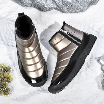 Νέες μπότες χιονιού για άνδρες με ψηλό τακούνι και επένδυση φλις, ζεστές χειμερινές μπότες για υπαίθριες δραστηριότητες, μπότες Northeast Big Cotton Shoes για άνδρες