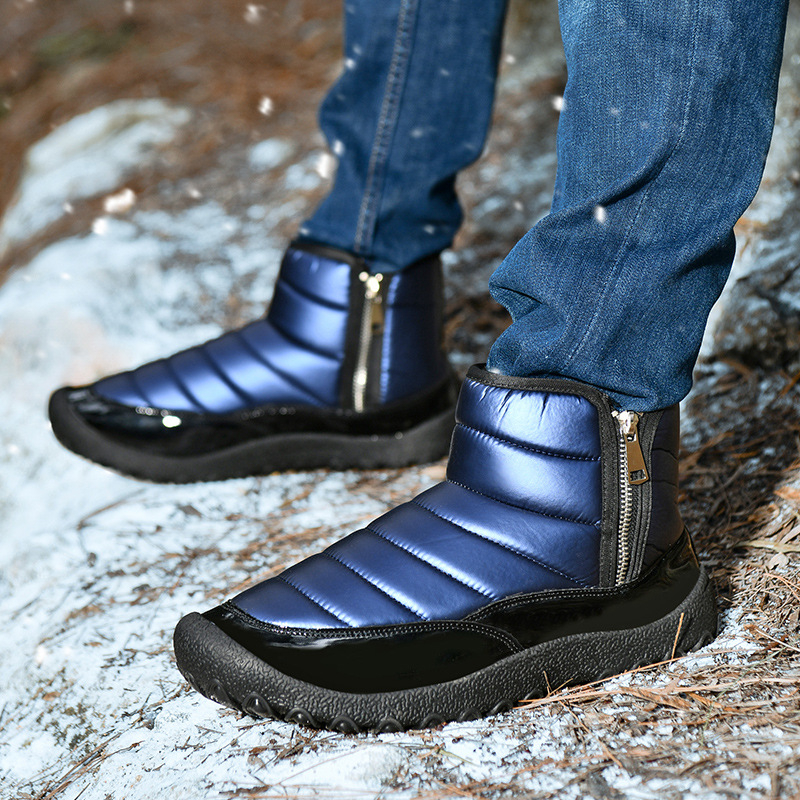 Cizme de zăpadă transfrontaliere noi pentru bărbați, pantofi de bumbac cu căptușeală din fleece, cizme de iarnă calde pentru exterior, pantofi de nord-est din bumbac mare, cizme pentru bărbați