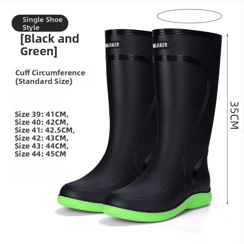 Европейски и американски модни мъжки гумени ботуши до средата на прасеца, ниски гумени ботуши, водоустойчиви, неплъзгащи се кухненски гумени обувки, риболовни, автомивки, работни обувки