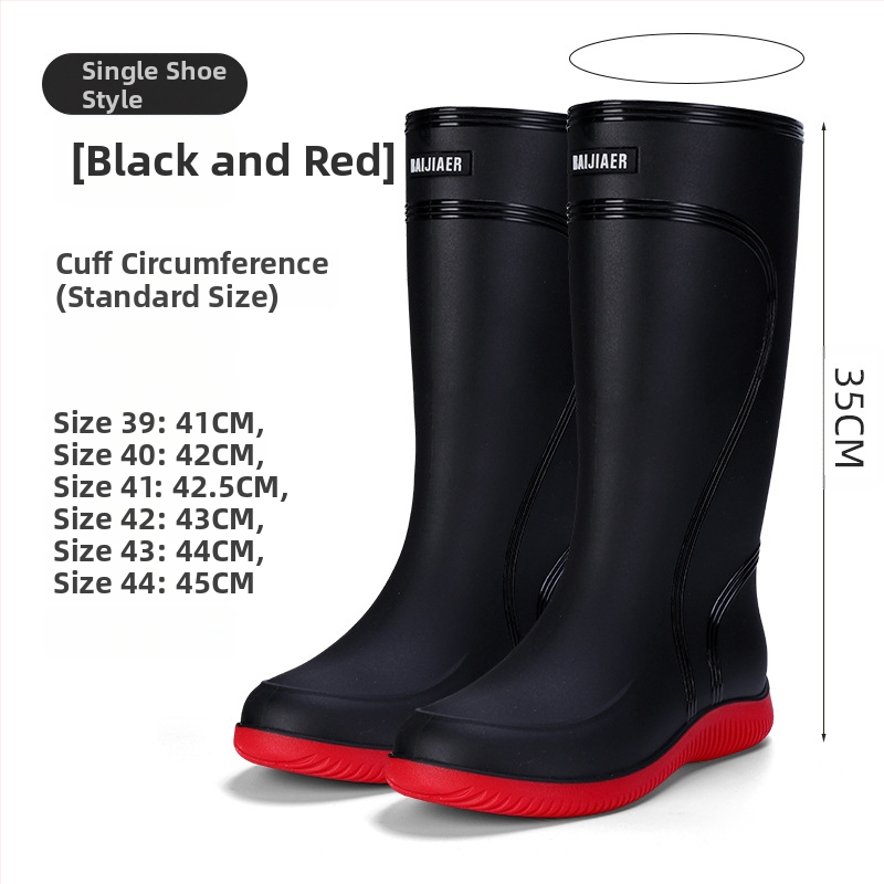 Европейски и американски модни мъжки гумени ботуши до средата на прасеца, ниски гумени ботуши, водоустойчиви, неплъзгащи се кухненски гумени обувки, риболовни, автомивки, работни обувки