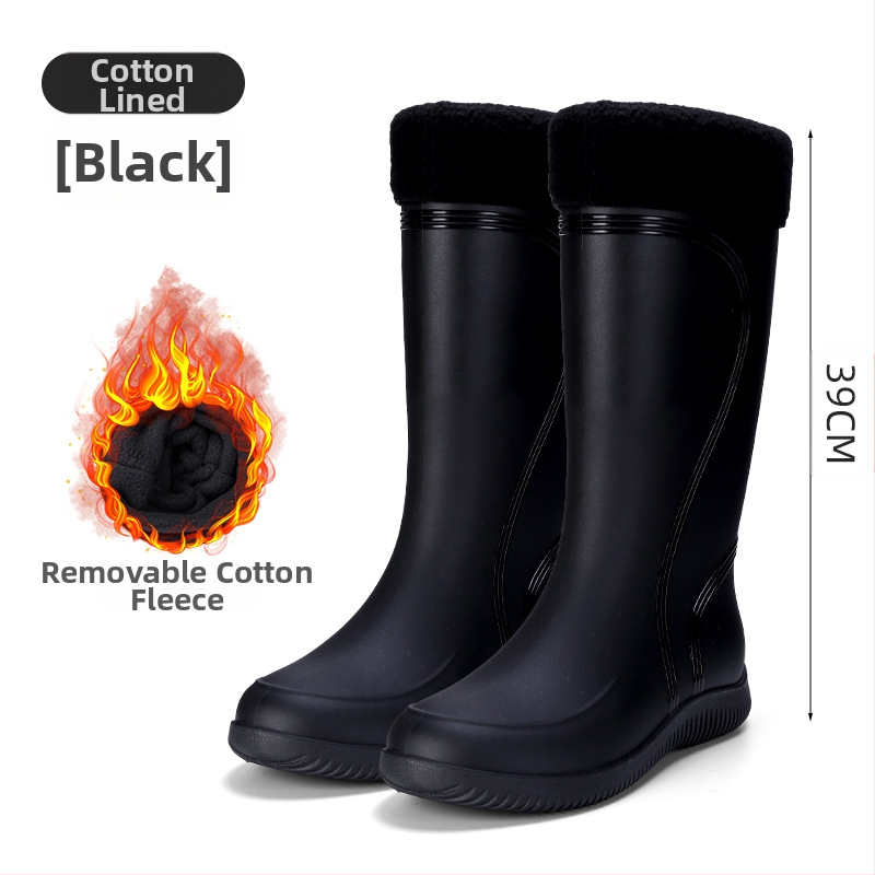 Европейски и американски модни мъжки гумени ботуши до средата на прасеца, ниски гумени ботуши, водоустойчиви, неплъзгащи се кухненски гумени обувки, риболовни, автомивки, работни обувки