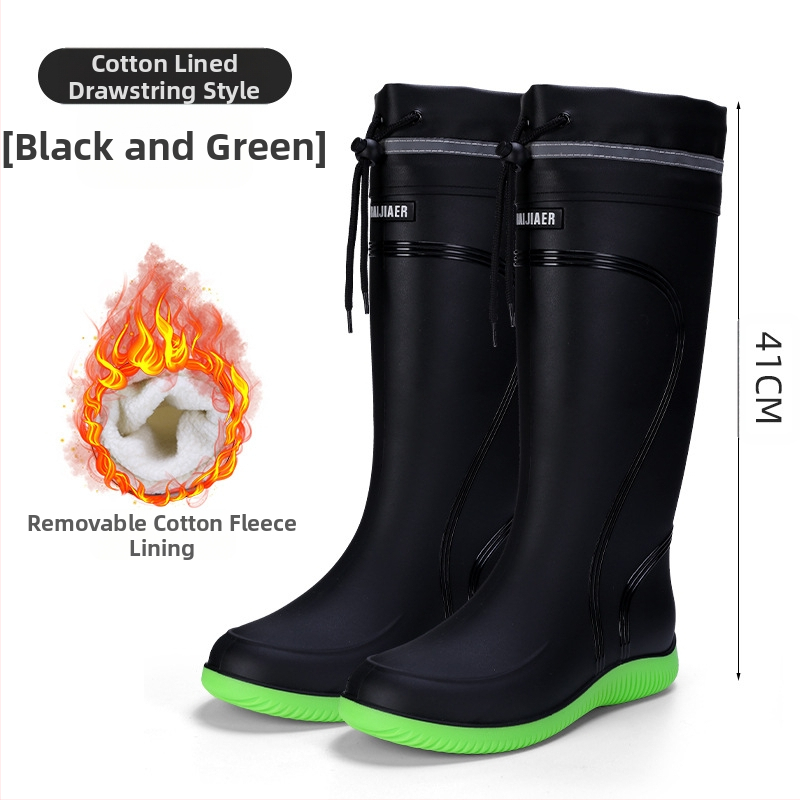 Европейски и американски модни мъжки гумени ботуши до средата на прасеца, ниски гумени ботуши, водоустойчиви, неплъзгащи се кухненски гумени обувки, риболовни, автомивки, работни обувки