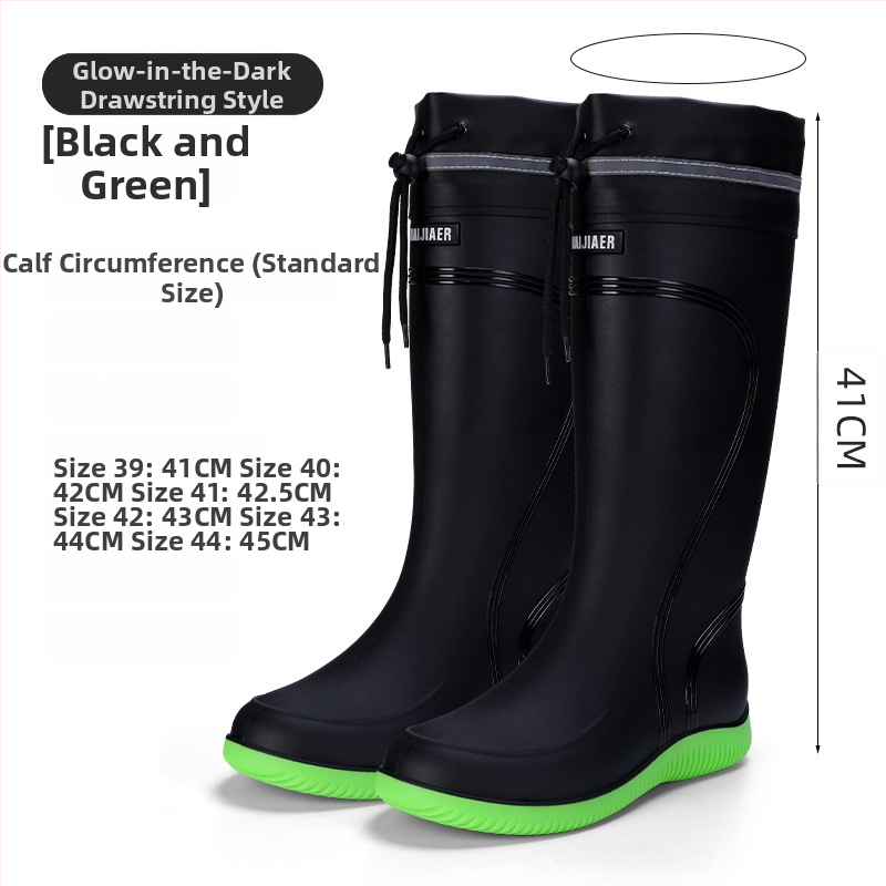 Европейски и американски модни мъжки гумени ботуши до средата на прасеца, ниски гумени ботуши, водоустойчиви, неплъзгащи се кухненски гумени обувки, риболовни, автомивки, работни обувки