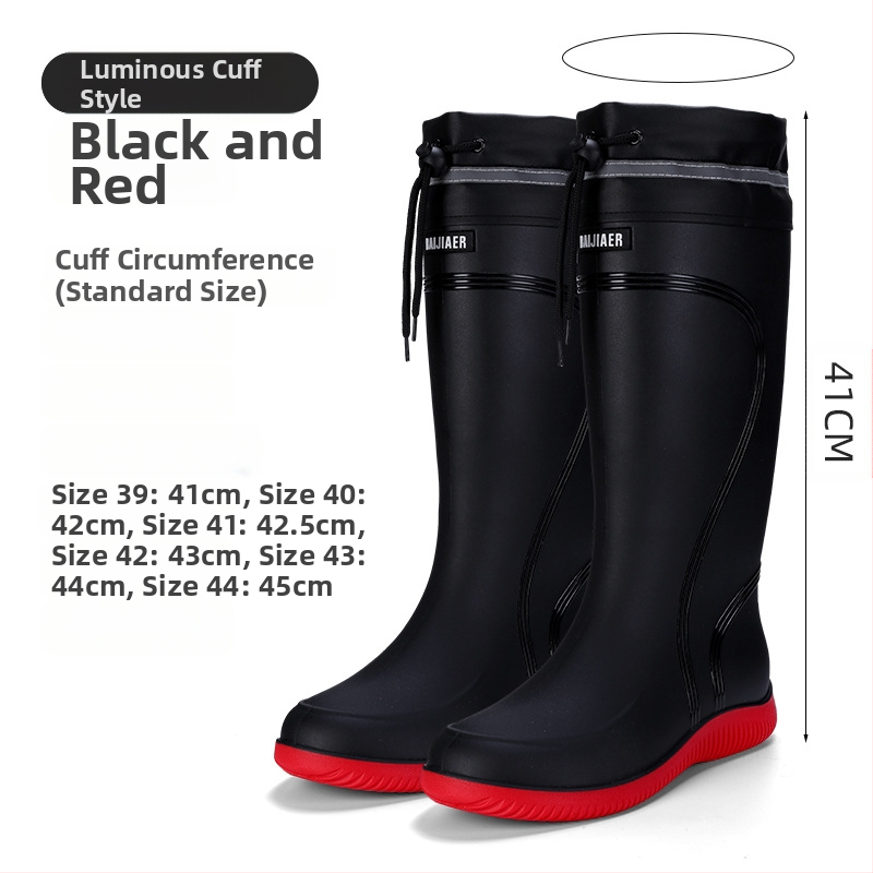 Европейски и американски модни мъжки гумени ботуши до средата на прасеца, ниски гумени ботуши, водоустойчиви, неплъзгащи се кухненски гумени обувки, риболовни, автомивки, работни обувки