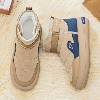 σε απόθεμα Northeast Snow Boots Ανδρικά Χειμερινά Αντιολισθητικά Ζεστά Αθλητικά Παπούτσια Εξωτερικού Χώρου με επένδυση fleece από Βαμβάκι, Casual, Αδιάβροχα Παπούτσια με Κοντό Σωλήνα